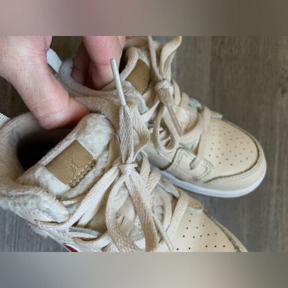 Nike Air Jordan Sneakers Sherpa Fleece Multi Color Beige Kids Toddler Size 9C - Picture 15 of 16